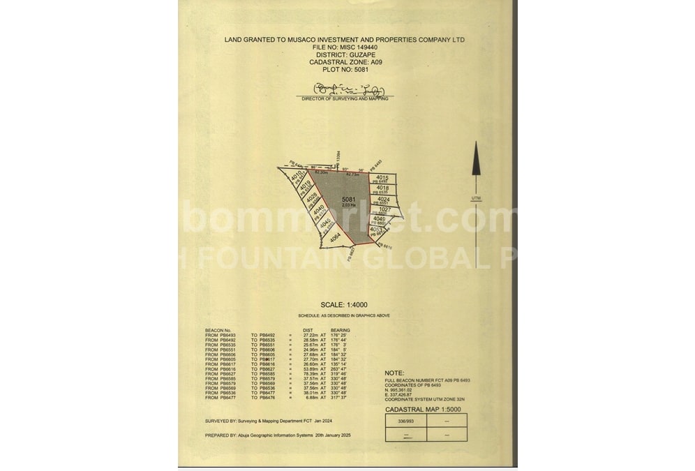 2.03 Hectares Estate Land for Sale with C of O in Guzape, Abuja