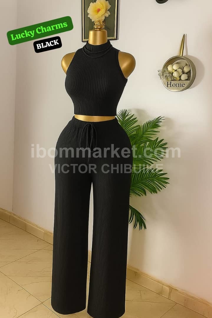 Stylish Black Two-Piece Set